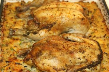 Southern Style Cornish Hens and Corn Bread Dressing