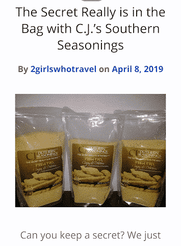 CJ's Southern Seasonings – The Secret Is In The Bag!